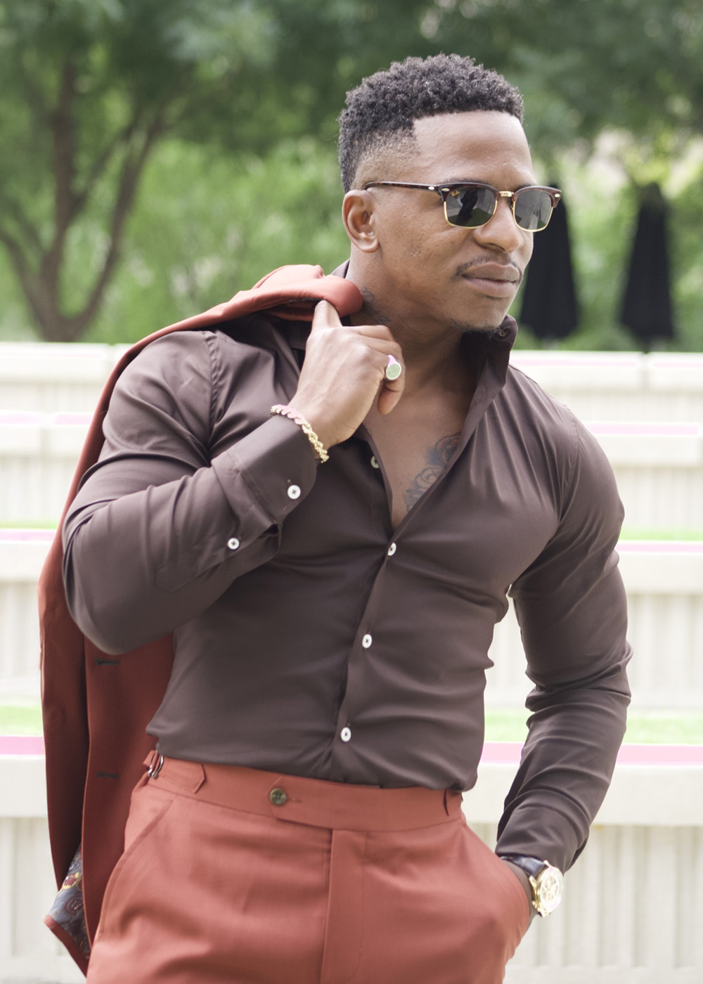 Chocolate Slim-Fit Button Down