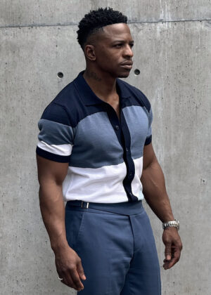 Sierra Knit Button Down Blue