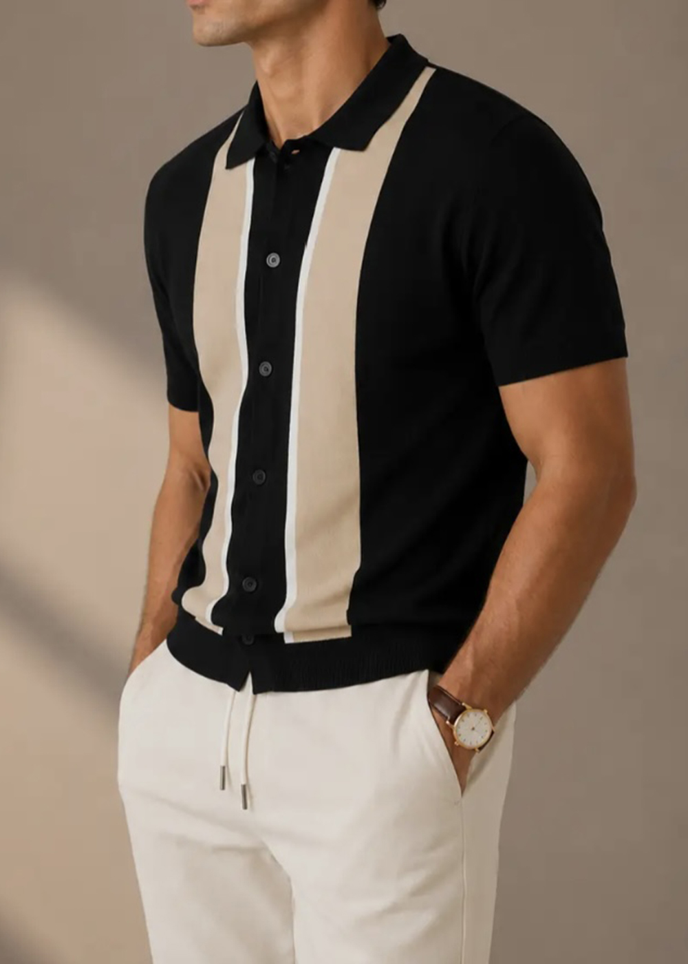 Modern Buttoned Polo